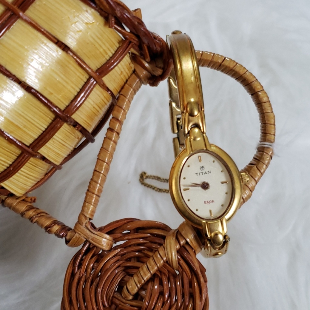 Titan Raga Womens Watch Bracelet Style Gold Tone